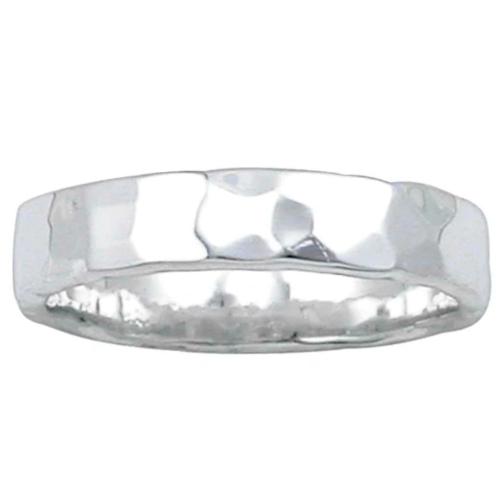 STERLING SILVER Hammered Finish Wedding Band 4mm material 925 sterling silver